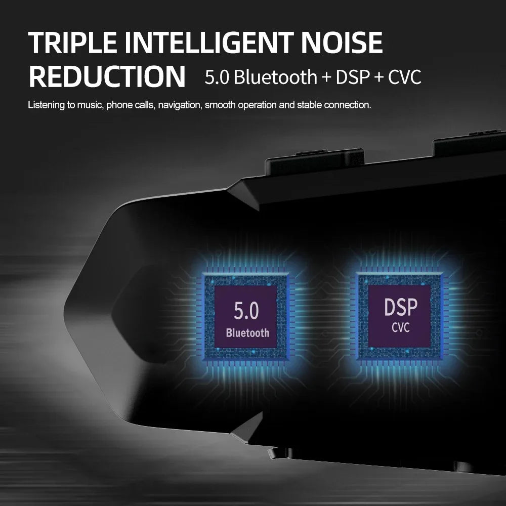 1000M For 2 Rider Interphone Motorcycle Helmet Intercom Headset