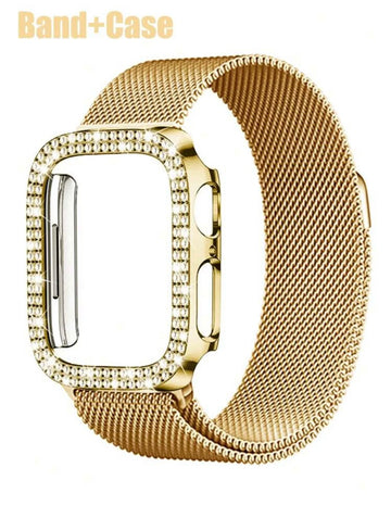 Gold Stainless Steel Band with Protective Case