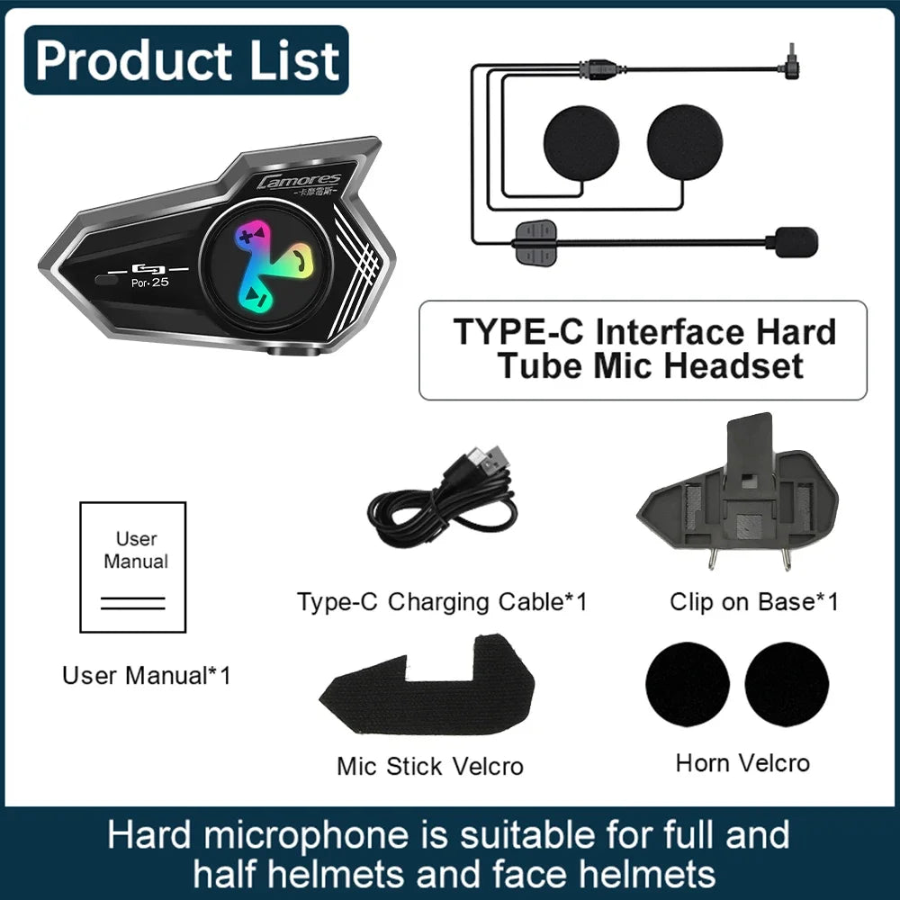 Wireless Motorcycle Helmet Headset Hands-free Call Phone