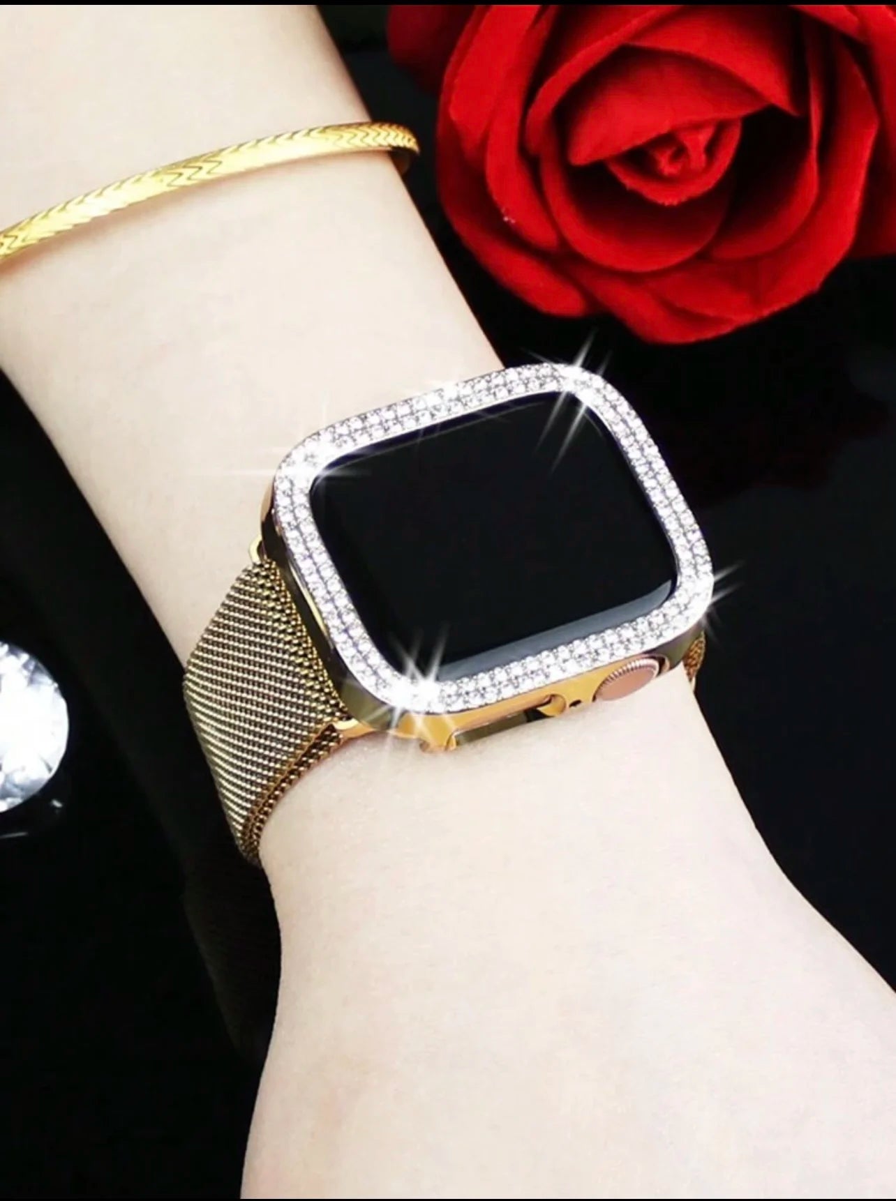 Gold Stainless Steel Band with Protective Case