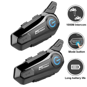 1000M For 2 Rider Interphone Motorcycle Helmet Intercom Headset