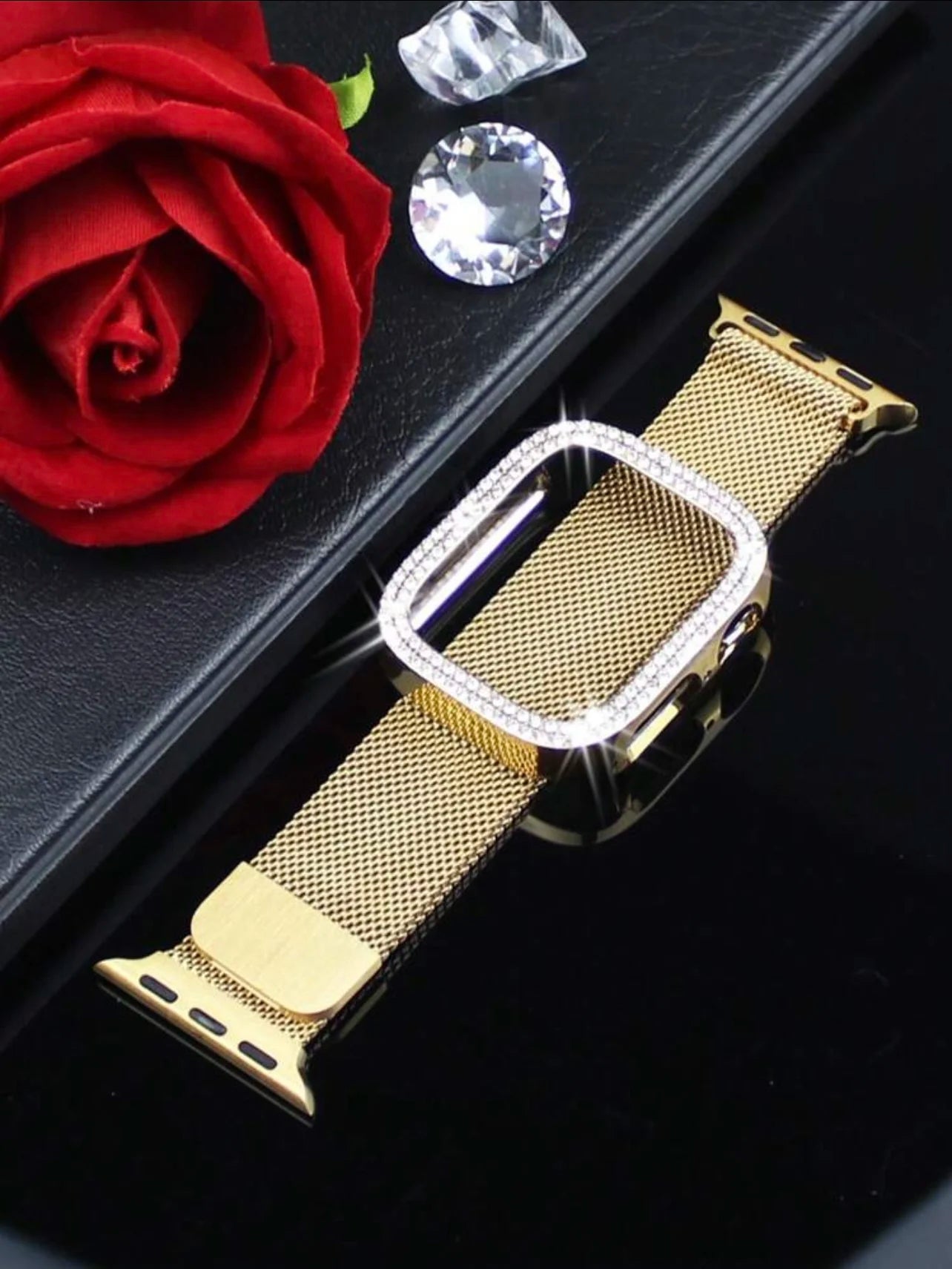 Gold Stainless Steel Band with Protective Case