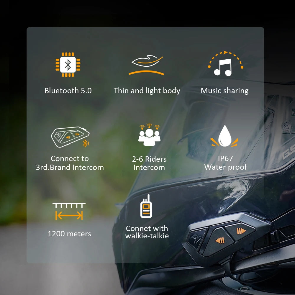 Waterproof Motor Bluetooth Headset