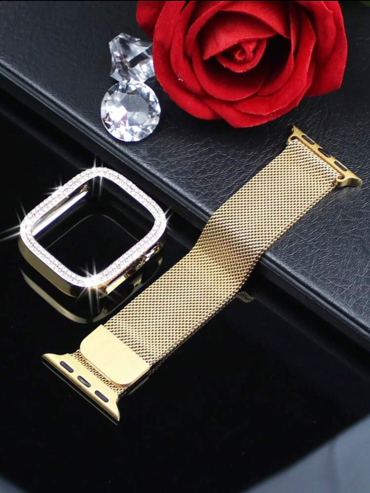 Gold Stainless Steel Band with Protective Case