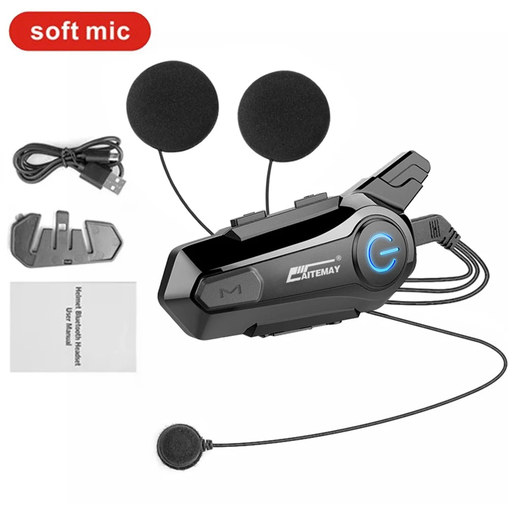 1000M For 2 Rider Interphone Motorcycle Helmet Intercom Headset