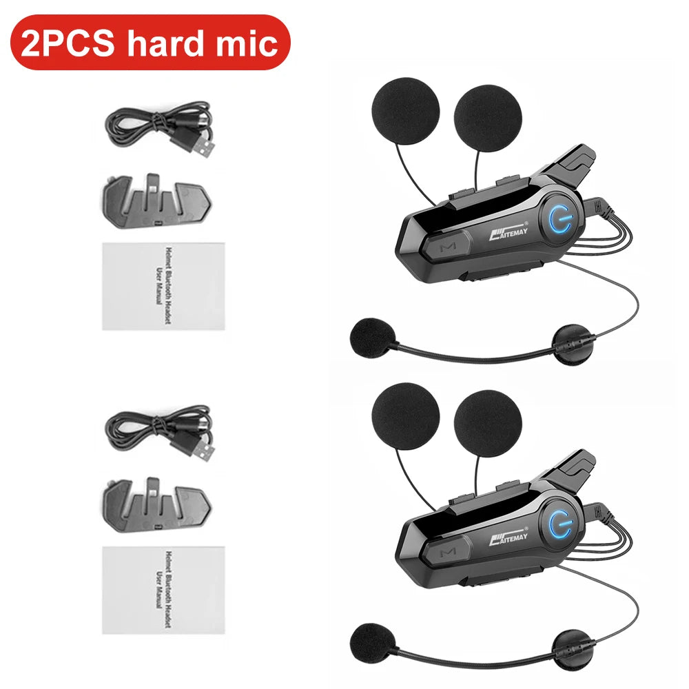 1000M For 2 Rider Interphone Motorcycle Helmet Intercom Headset